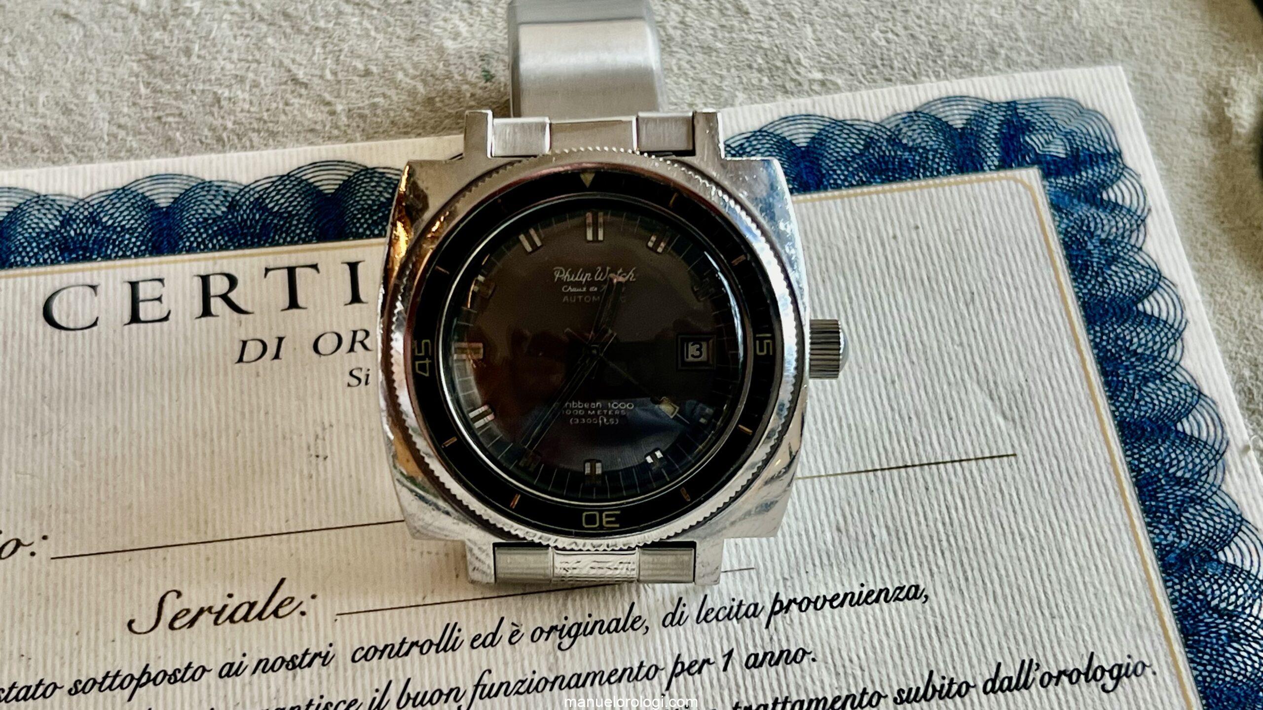 Philip Watch Caribbean Chaux de Fonds Automatic Caribbean 1000 Vintage Diver - immagine 4