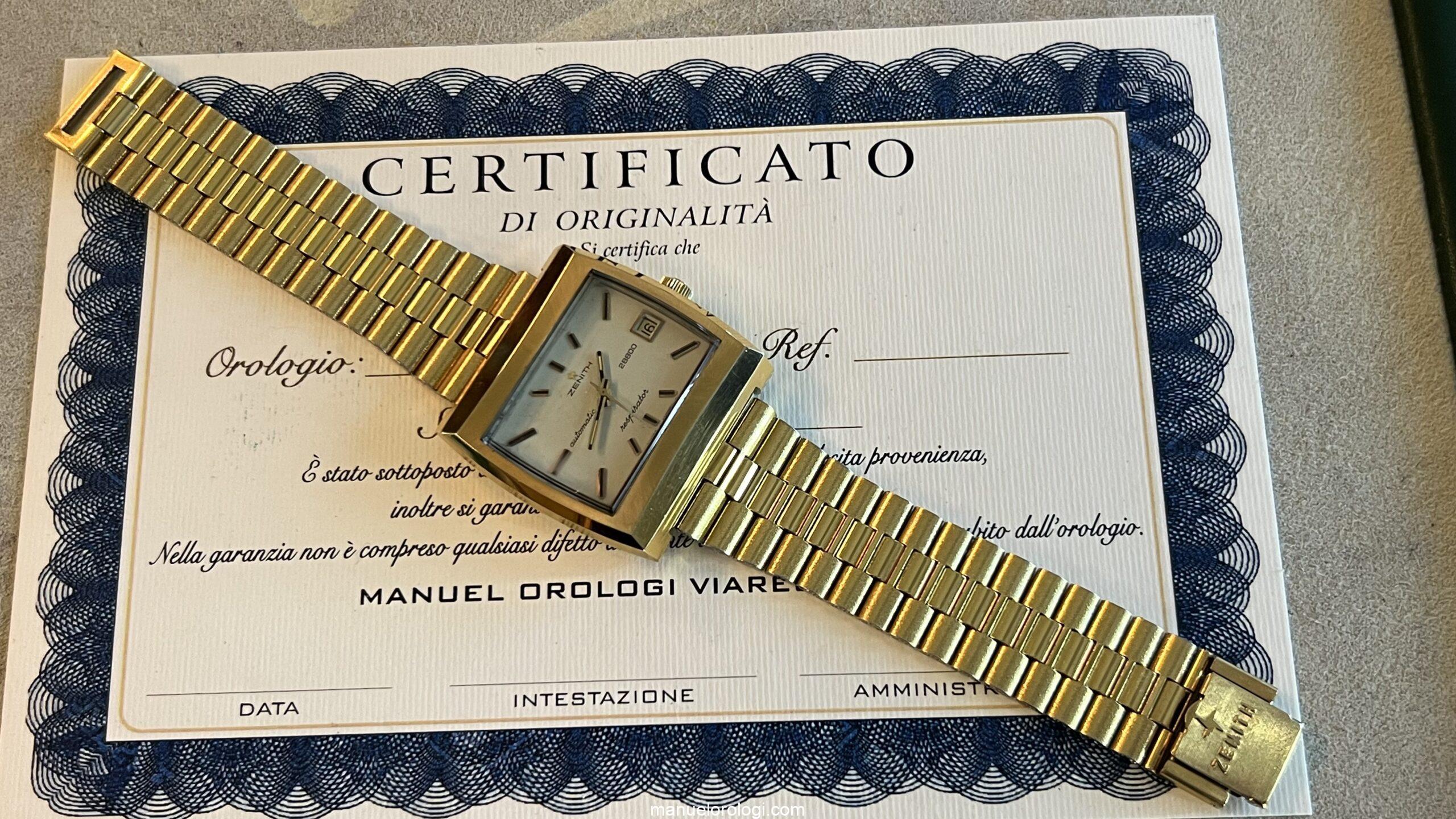Zenith Respirator - Rectangular - Gold Plated - 28800 - Automatic - 1960s - immagine 15