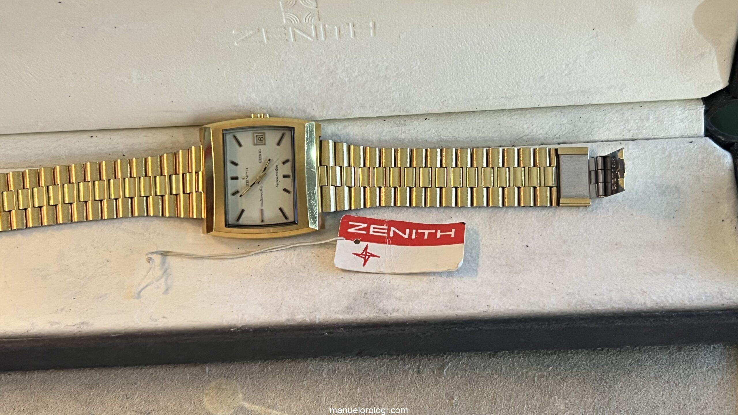 Zenith Respirator - Rectangular - Gold Plated - 28800 - Automatic - 1960s - immagine 13
