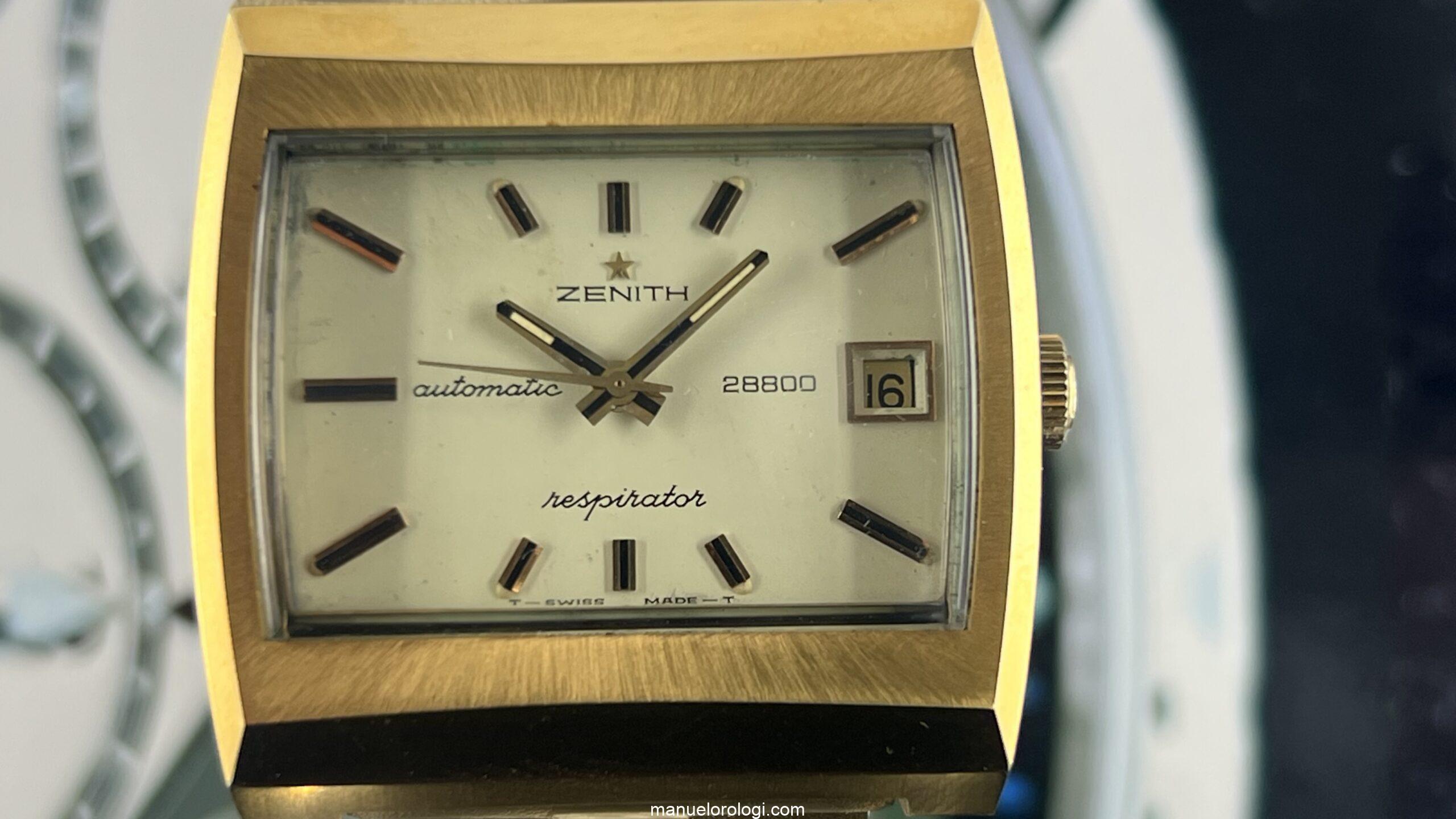 Zenith Respirator - Rectangular - Gold Plated - 28800 - Automatic - 1960s - immagine 19