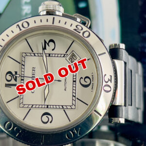 Cartier Pasha Seatimer white  Dial 2790  Rubber And Steel Bracelet (PRENOTATO)