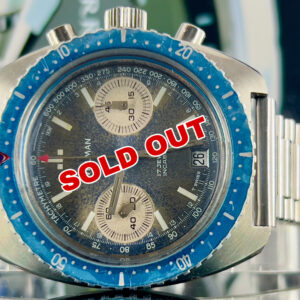 willman  Vintage Diver Watch Blue Dial turned  Manual Wind Valjoux 7734