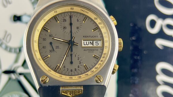 Heuer Kentucky Heuer certificat LC100 Top condition steel + 18Karat - immagine 20