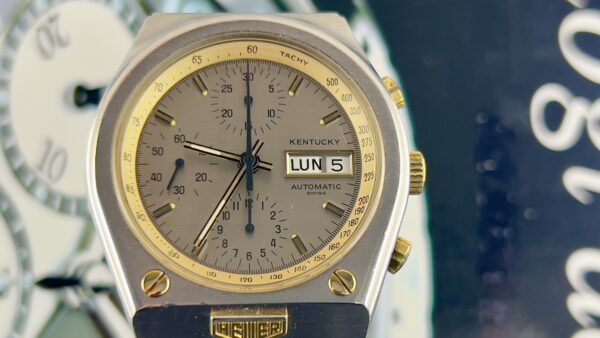Heuer Kentucky Heuer certificat LC100 Top condition steel + 18Karat - immagine 13