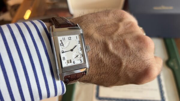 Jaeger-LeCoultre Reverso Grande Date 29mm Grande Date Power Reserve Steel Silver Dial Box and Papers 2004 - immagine 21