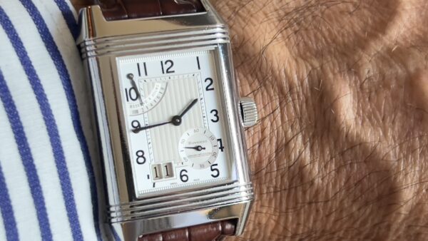 Jaeger-LeCoultre Reverso Grande Date 29mm Grande Date Power Reserve Steel Silver Dial Box and Papers 2004 - immagine 26