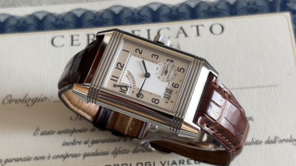 Jaeger-LeCoultre Reverso Grande Date 29mm Grande Date Power Reserve Steel Silver Dial Box and Papers 2004 - immagine 24