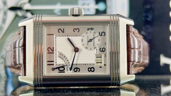 Jaeger-LeCoultre Reverso Grande Date 29mm Grande Date Power Reserve Steel Silver Dial Box and Papers 2004 - immagine 16
