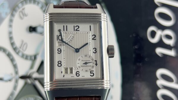 Jaeger-LeCoultre Reverso Grande Date 29mm Grande Date Power Reserve Steel Silver Dial Box and Papers 2004 - immagine 23