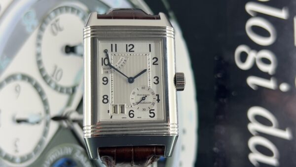 Jaeger-LeCoultre Reverso Grande Date 29mm Grande Date Power Reserve Steel Silver Dial Box and Papers 2004 - immagine 9