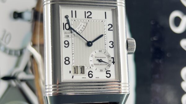 Jaeger-LeCoultre Reverso Grande Date 29mm Grande Date Power Reserve Steel Silver Dial Box and Papers 2004 - immagine 22