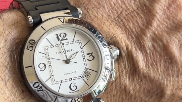 Cartier Pasha Seatimer white  Dial 2790  Rubber And Steel Bracelet - immagine 24