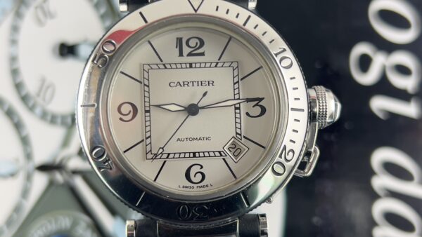 Cartier Pasha Seatimer white  Dial 2790  Rubber And Steel Bracelet - immagine 4