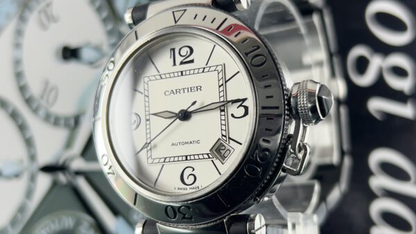 Cartier Pasha Seatimer white  Dial 2790  Rubber And Steel Bracelet - immagine 21