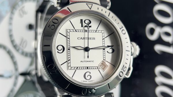 Cartier Pasha Seatimer white  Dial 2790  Rubber And Steel Bracelet - immagine 18