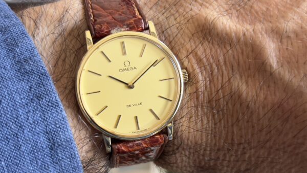 Omega De Ville unisex 32 mm 18 kt gold ref 111.0140 manual cal 625 - immagine 17