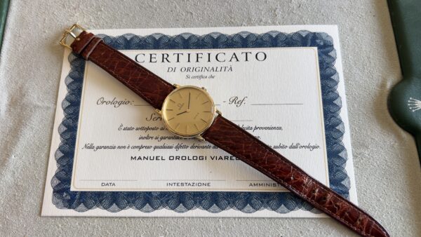 Omega De Ville unisex 32 mm 18 kt gold ref 111.0140 manual cal 625 - immagine 23