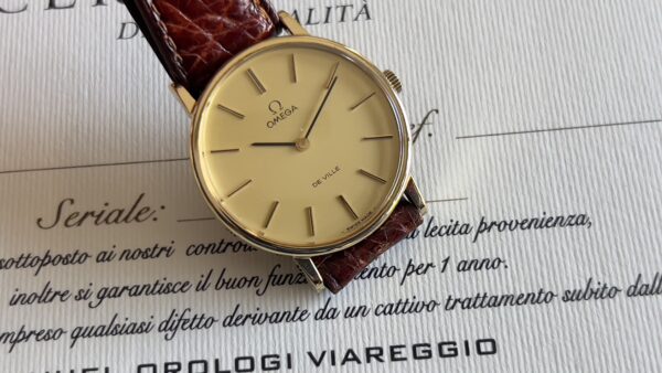 Omega De Ville unisex 32 mm 18 kt gold ref 111.0140 manual cal 625 - immagine 22
