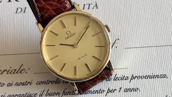 Omega De Ville unisex 32 mm 18 kt gold ref 111.0140 manual cal 625 - immagine 26