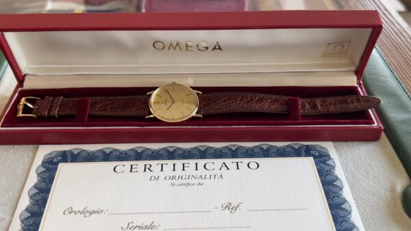 Omega De Ville unisex 32 mm 18 kt gold ref 111.0140 manual cal 625 - immagine 8