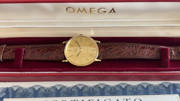 Omega De Ville unisex 32 mm 18 kt gold ref 111.0140 manual cal 625 - immagine 12