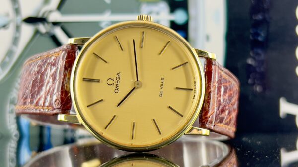 Omega De Ville unisex 32 mm 18 kt gold ref 111.0140 manual cal 625 - immagine 16
