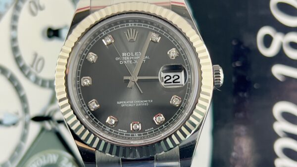 Rolex Datejust II  orologio con quadrante in rodio e diamanti da 41 mm - immagine 5