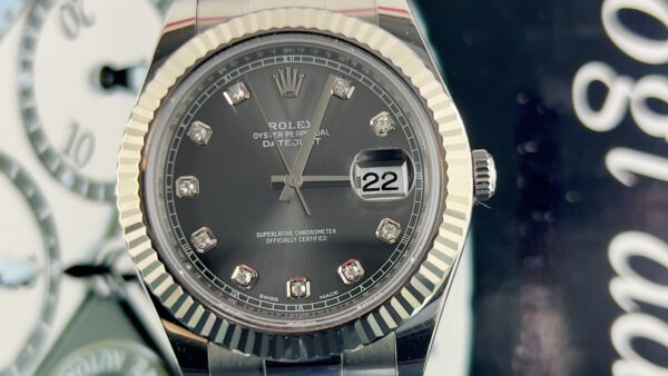 Rolex Datejust II  orologio con quadrante in rodio e diamanti da 41 mm - immagine 6