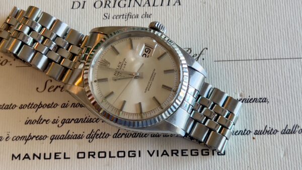 Rolex Datejust 36 Jubilee 1601 Ardesia Taupe Dial 18 Kt Oro Bianco  (PRENOTATO)Lunetta Automatico ANNO 1971 - immagine 15
