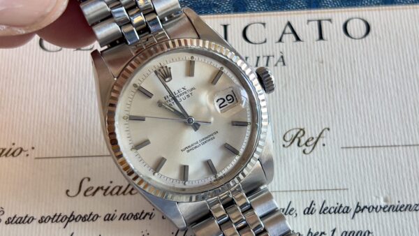 Rolex Datejust 36 Jubilee 1601 Ardesia Taupe Dial 18 Kt Oro Bianco  (PRENOTATO)Lunetta Automatico ANNO 1971 - immagine 13