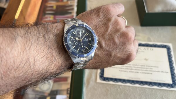 LORENZ CHRONOGRAPH VINTAGE 16856 STEEL CAL.LEMANIA 5100 40MM - immagine 25