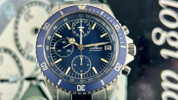 LORENZ CHRONOGRAPH VINTAGE 16856 STEEL CAL.LEMANIA 5100 40MM - immagine 8