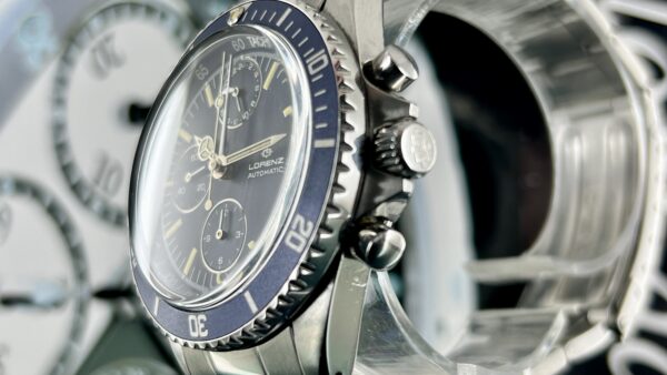 LORENZ CHRONOGRAPH VINTAGE 16856 STEEL CAL.LEMANIA 5100 40MM - immagine 6