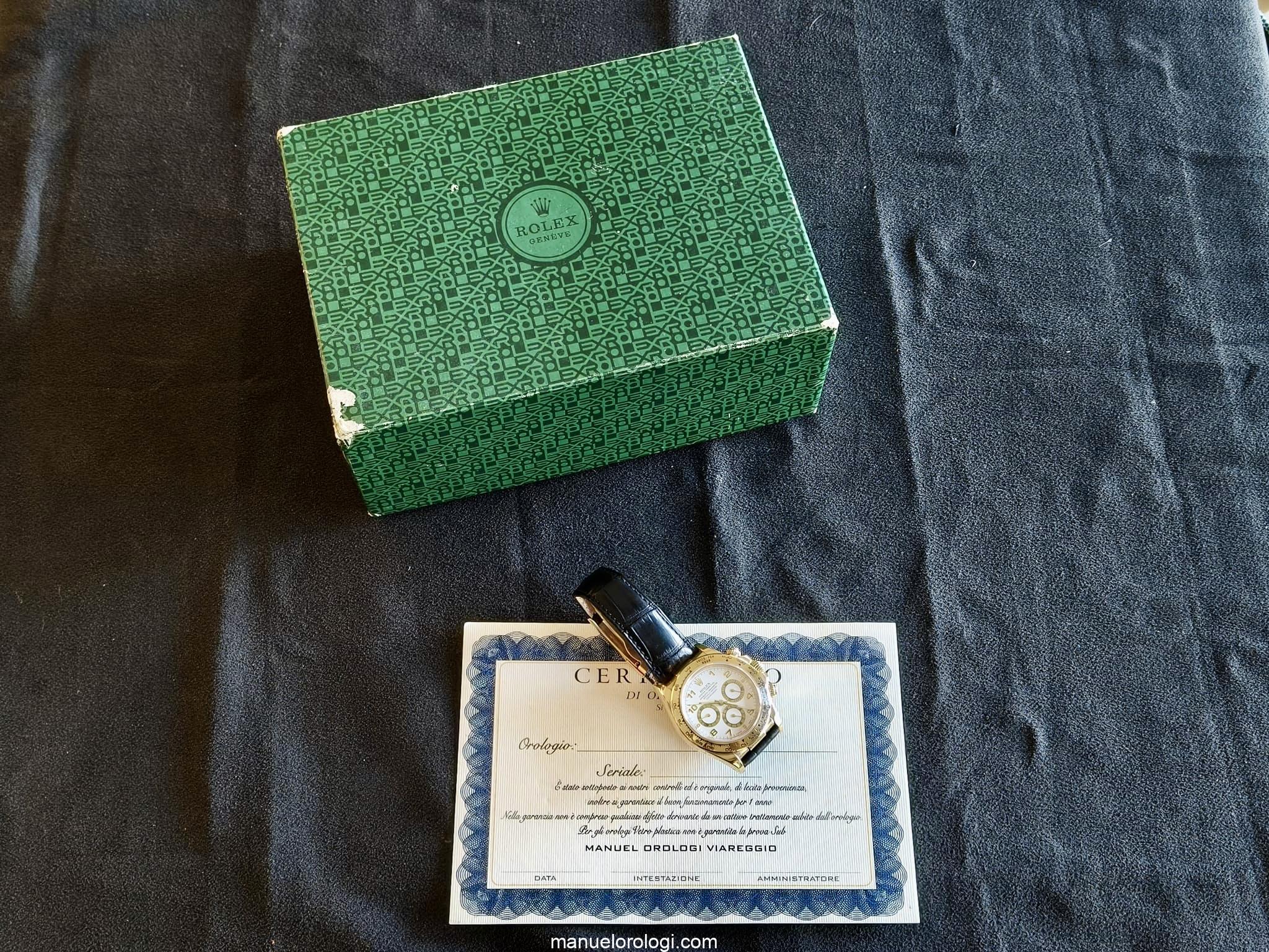 Rolex Daytona "Zenith Movement" Yellow Gold White Arabic Dial 16518 Usato (Ottimo) | Anno di produzione 1998 | Con scatola originale | Con documenti originali - immagine 23