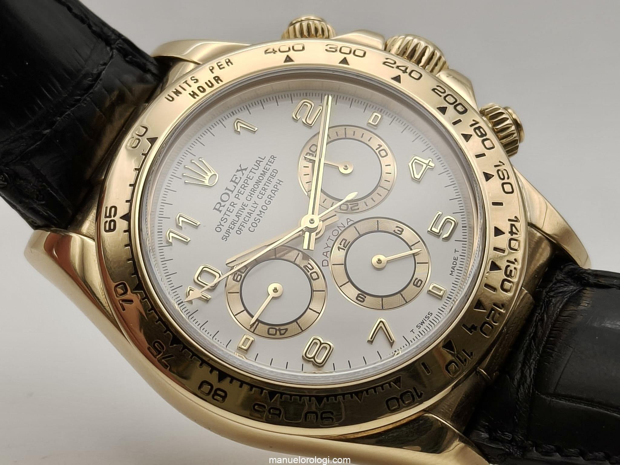 Rolex Daytona "Zenith Movement" Yellow Gold White Arabic Dial 16518 Usato (Ottimo) | Anno di produzione 1998 | Con scatola originale | Con documenti originali - immagine 14