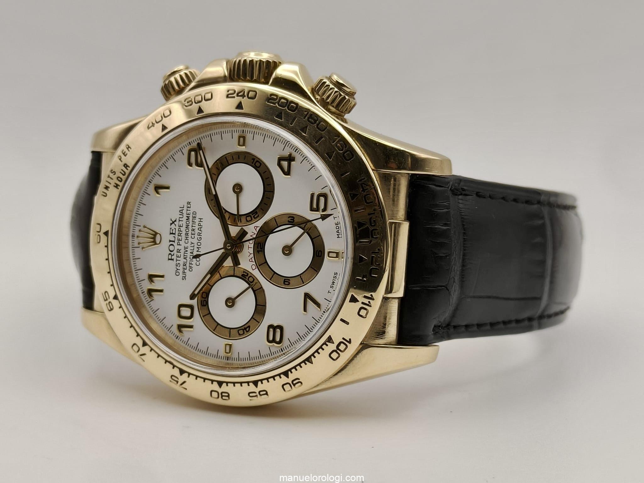 Rolex Daytona "Zenith Movement" Yellow Gold White Arabic Dial 16518 Usato (Ottimo) | Anno di produzione 1998 | Con scatola originale | Con documenti originali - immagine 3
