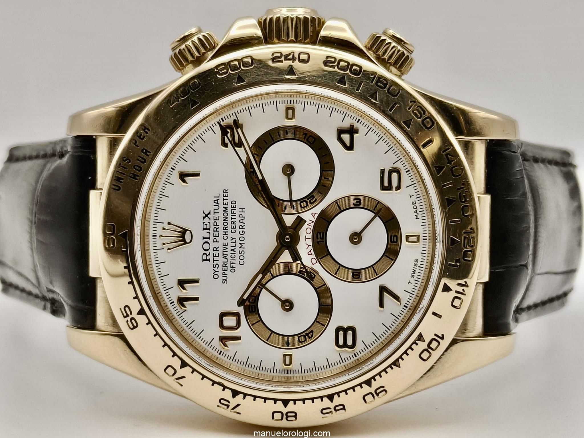 Rolex Daytona "Zenith Movement" Yellow Gold White Arabic Dial 16518 Usato (Ottimo) | Anno di produzione 1998 | Con scatola originale | Con documenti originali - immagine 12