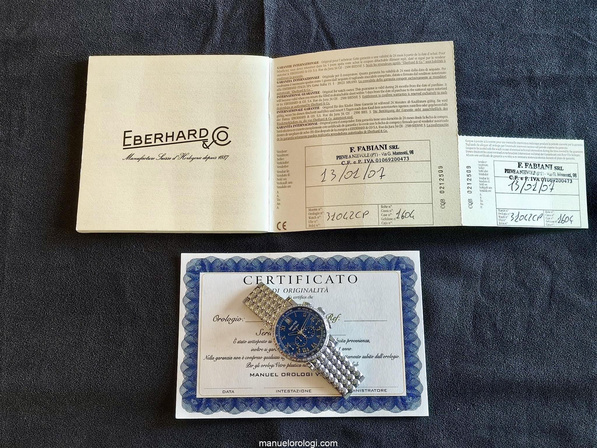 Eberhard & Co. Chrono 4 Full set Anno 2007 Usato (Ottimo) | Anno di produzione 2007 | Con scatola originale | Con documenti originali - immagine 16
