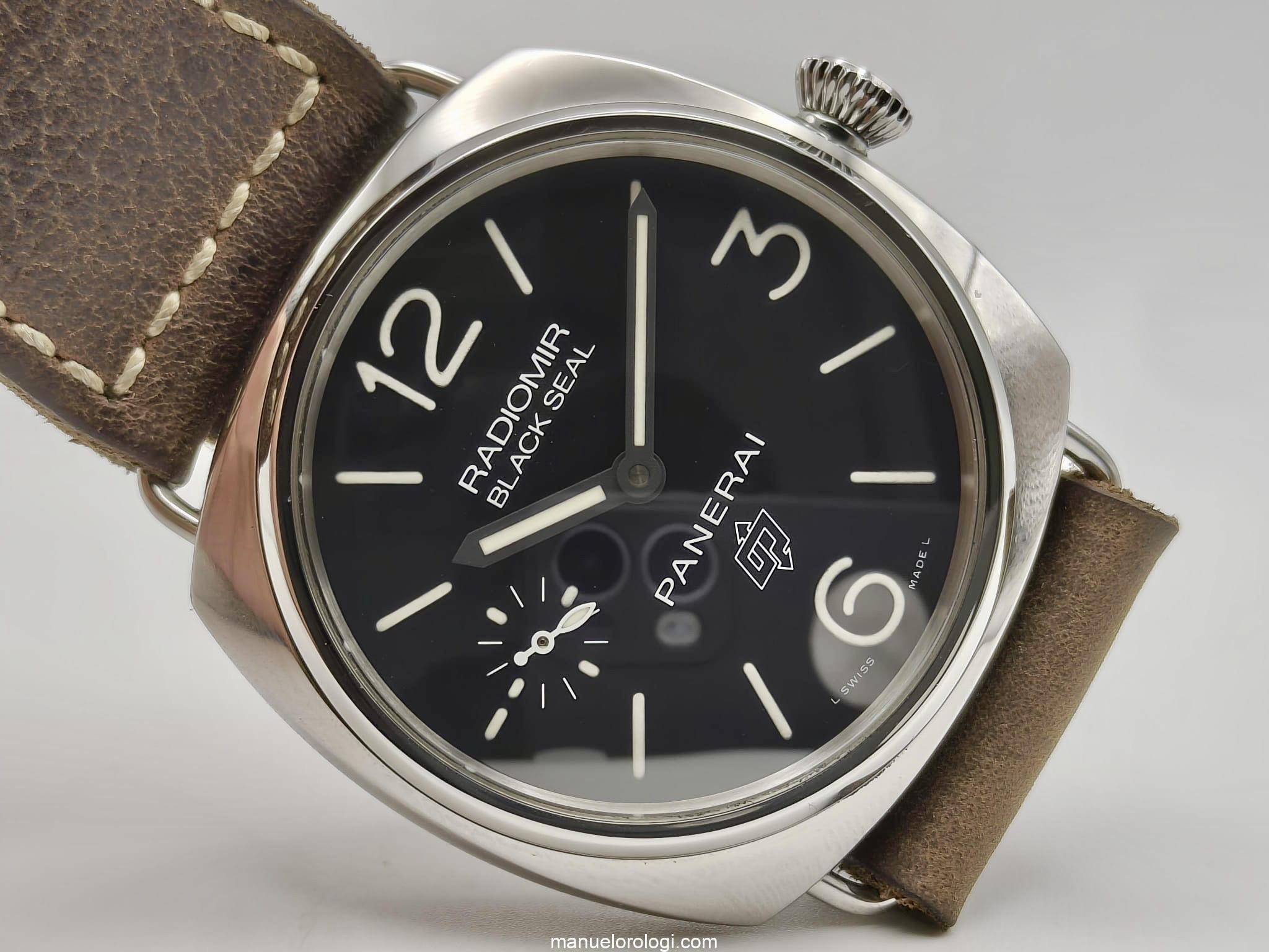 Panerai Radiomir Black Seal Orologio da uomo a carica manuale in acciaio, referenza PAM00380 B&P 2017 Usato (Ottimo) | Anno di produzione 2017 | Con scatola originale | Con documenti originali