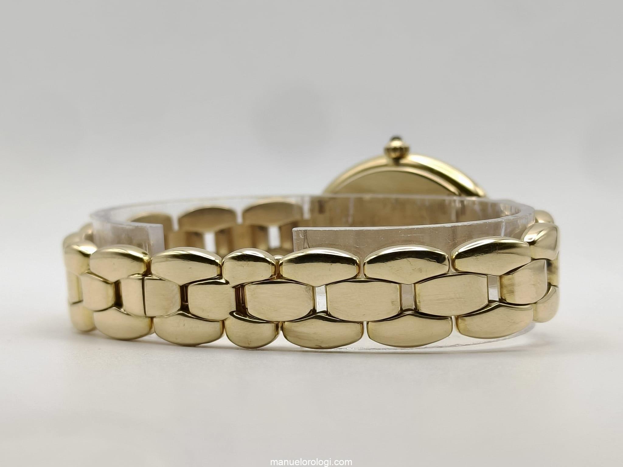 Cartier Tonneau Oro giallo Quadrante argento Orologio da donna vintage al quarzo 1945 full set - immagine 12